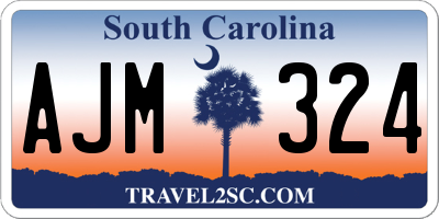 SC license plate AJM324
