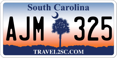 SC license plate AJM325