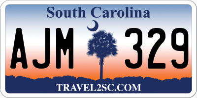 SC license plate AJM329