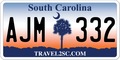 SC license plate AJM332