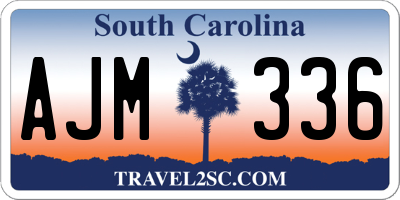 SC license plate AJM336