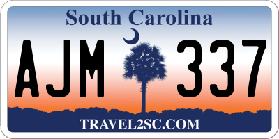SC license plate AJM337