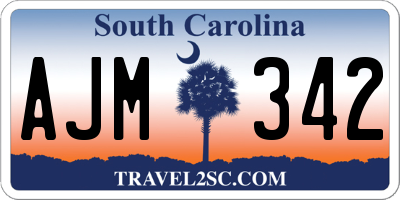 SC license plate AJM342