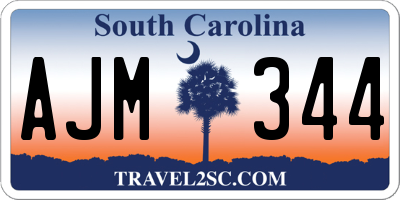 SC license plate AJM344