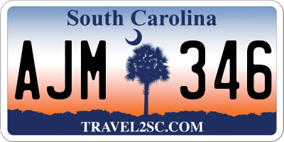 SC license plate AJM346