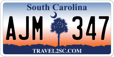 SC license plate AJM347