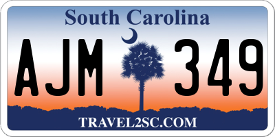 SC license plate AJM349