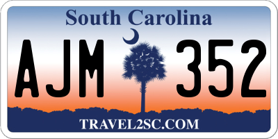 SC license plate AJM352