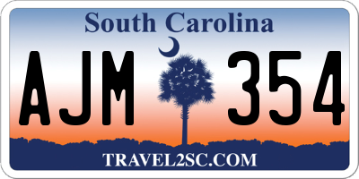 SC license plate AJM354