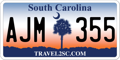 SC license plate AJM355