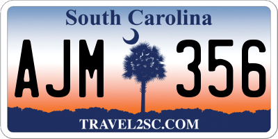 SC license plate AJM356
