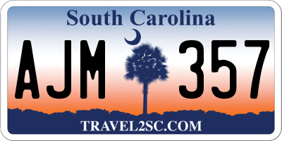 SC license plate AJM357