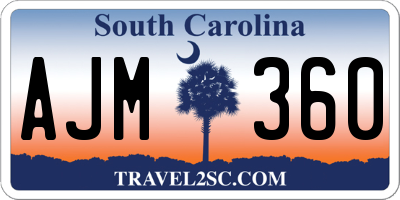 SC license plate AJM360