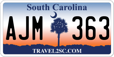 SC license plate AJM363