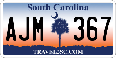 SC license plate AJM367