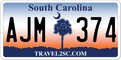 SC license plate AJM374