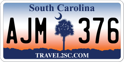 SC license plate AJM376