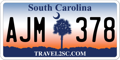 SC license plate AJM378