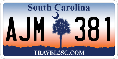 SC license plate AJM381