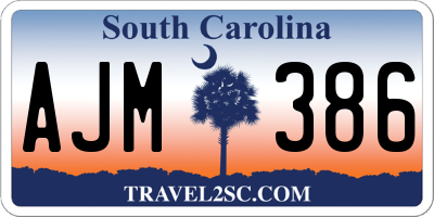 SC license plate AJM386