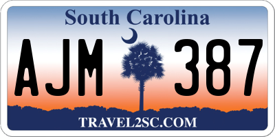 SC license plate AJM387
