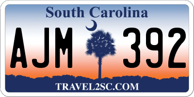 SC license plate AJM392