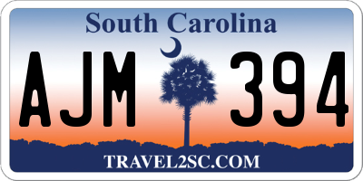 SC license plate AJM394