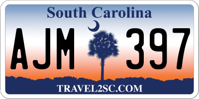 SC license plate AJM397
