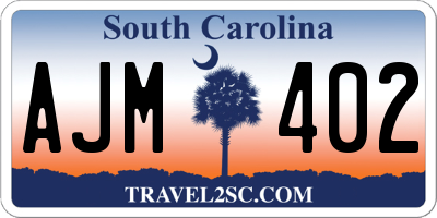 SC license plate AJM402