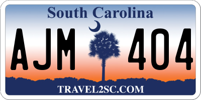 SC license plate AJM404