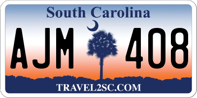 SC license plate AJM408