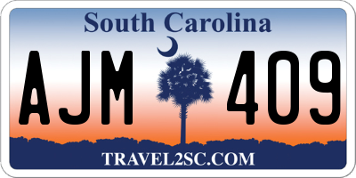 SC license plate AJM409