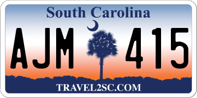 SC license plate AJM415
