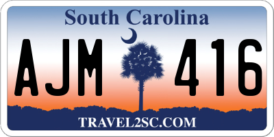 SC license plate AJM416
