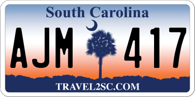 SC license plate AJM417
