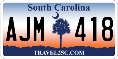 SC license plate AJM418
