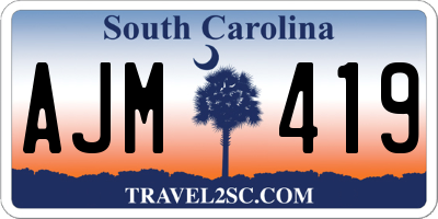 SC license plate AJM419
