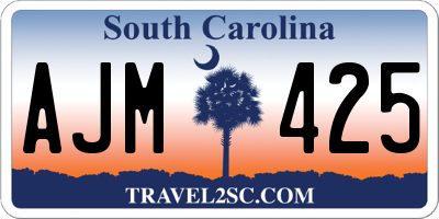 SC license plate AJM425