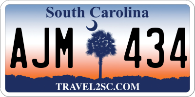 SC license plate AJM434