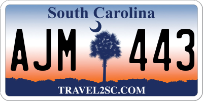 SC license plate AJM443