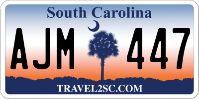 SC license plate AJM447