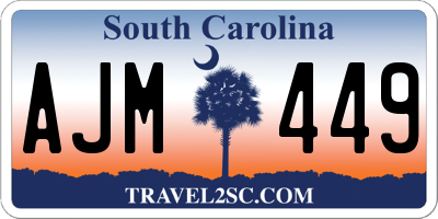 SC license plate AJM449
