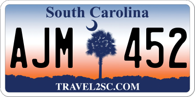 SC license plate AJM452