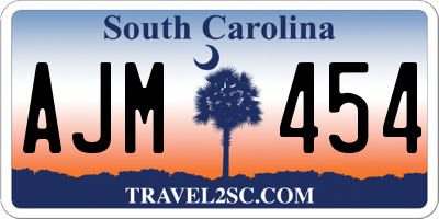 SC license plate AJM454