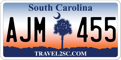SC license plate AJM455