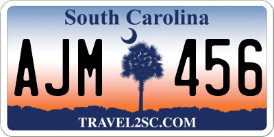 SC license plate AJM456