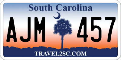 SC license plate AJM457