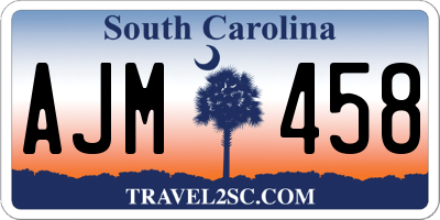 SC license plate AJM458