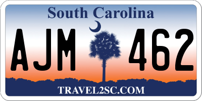 SC license plate AJM462