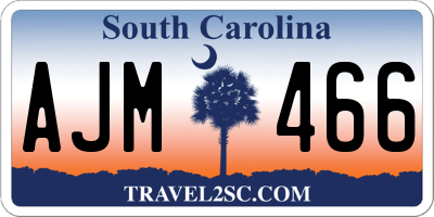 SC license plate AJM466